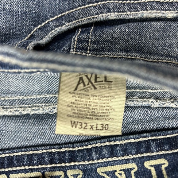 T.K. Axel Slim Boot Cut Stretch Blue Denim Jeans Mens 32x30 NEW - Picture 6 of 16